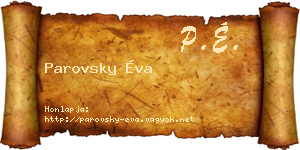 Parovsky Éva névjegykártya