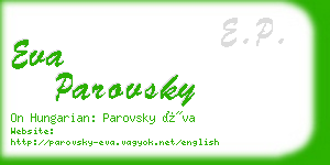 eva parovsky business card